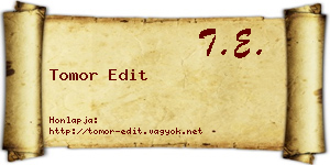 Tomor Edit névjegykártya